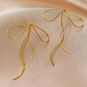 Sterling Gold Bow Earrings